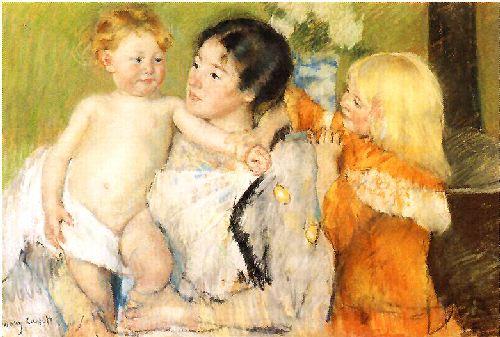 Mary Cassatt After the Bath Norge oil painting art